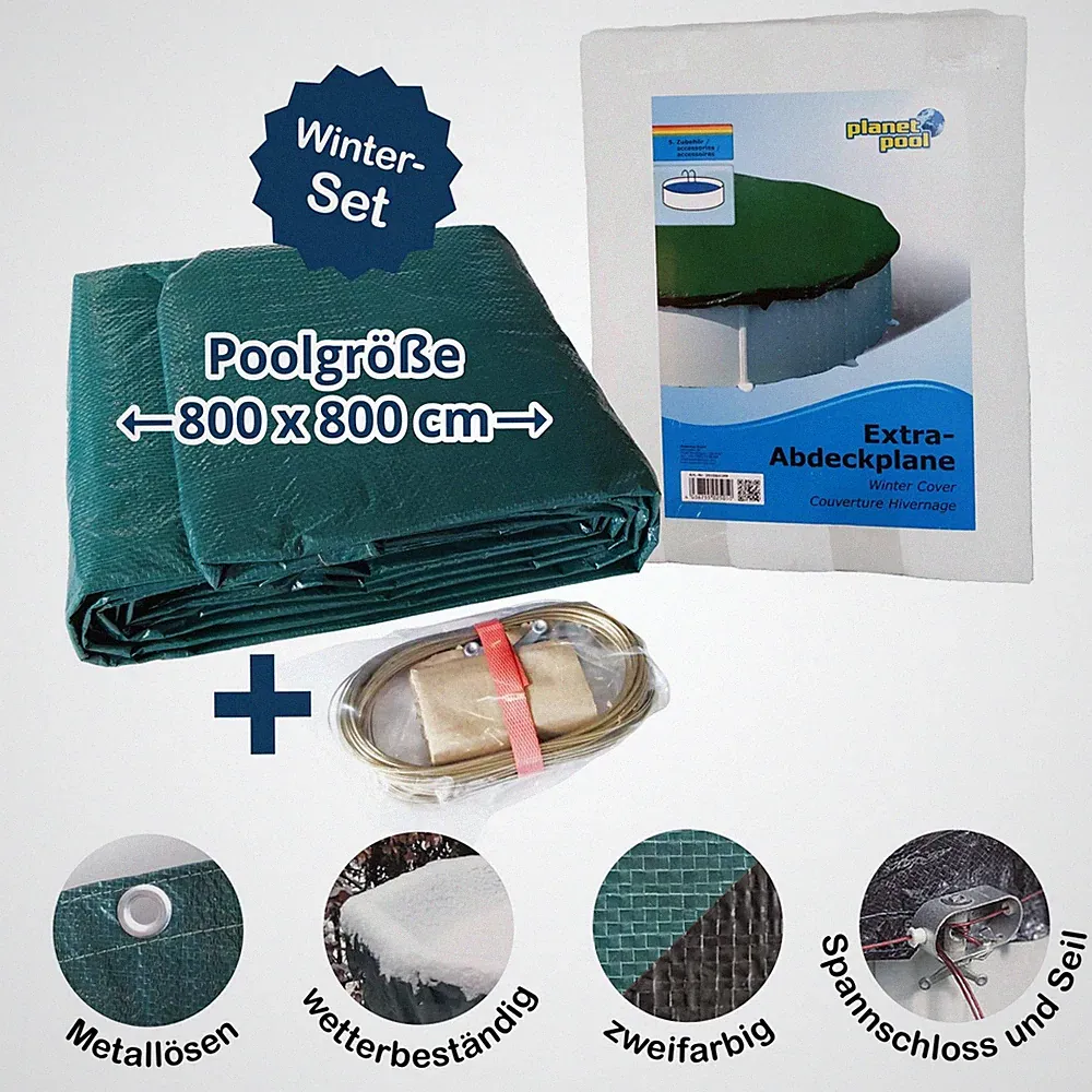 Abdeckplane für 800cm Rund Pools und Schwimmbecken - 160 g/m² stark extra