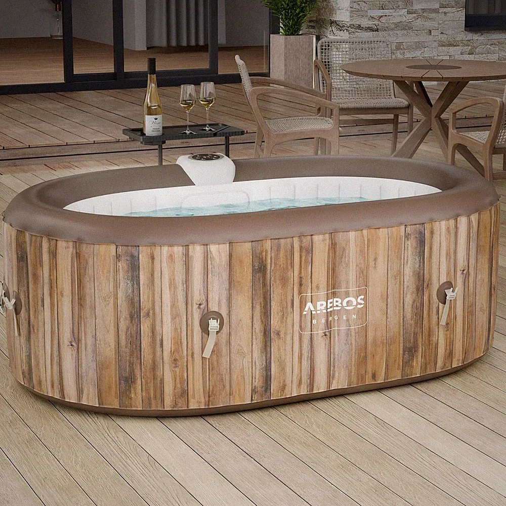 AREBOS Whirlpool | In- & Outdoor | 190x120 cm | mit Heizung | Oval | Spa Pool