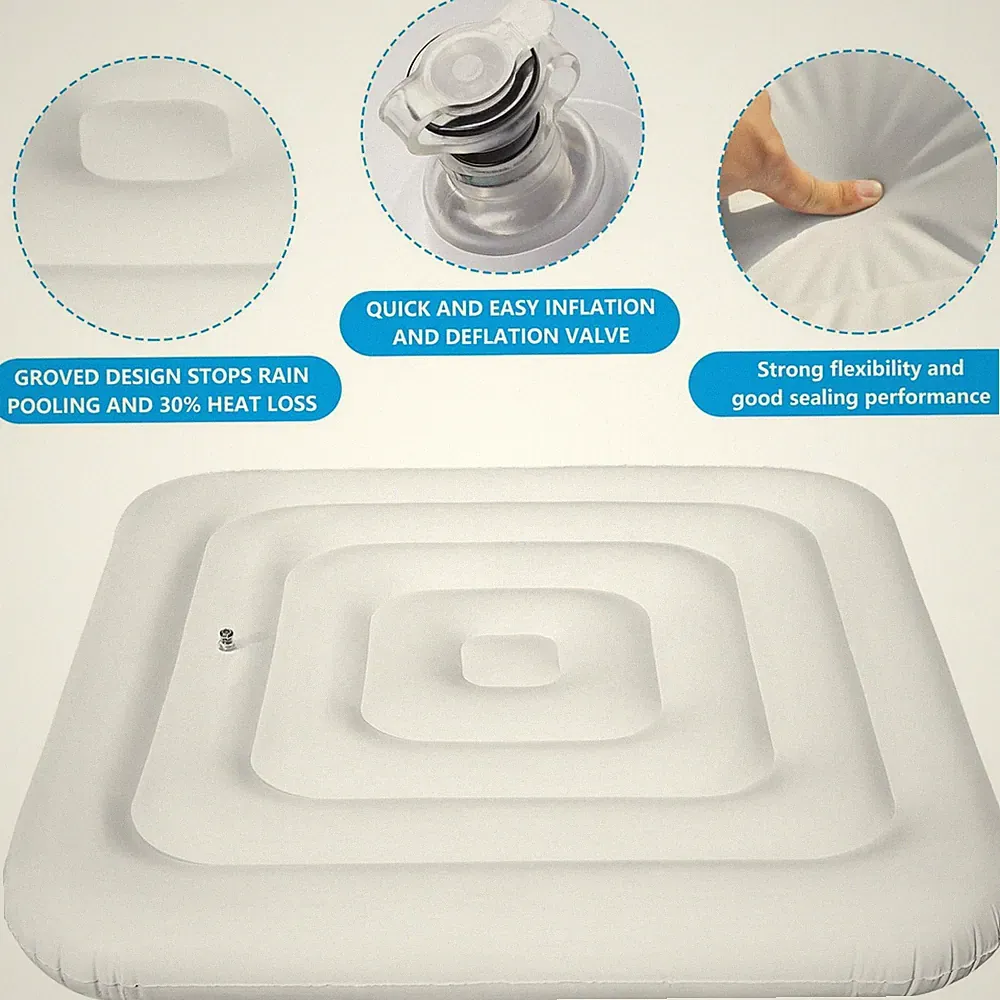 Aufblasbare Regendichte Und Isolierte Whirlpoolabdeckung Für Quadratische Whirlp