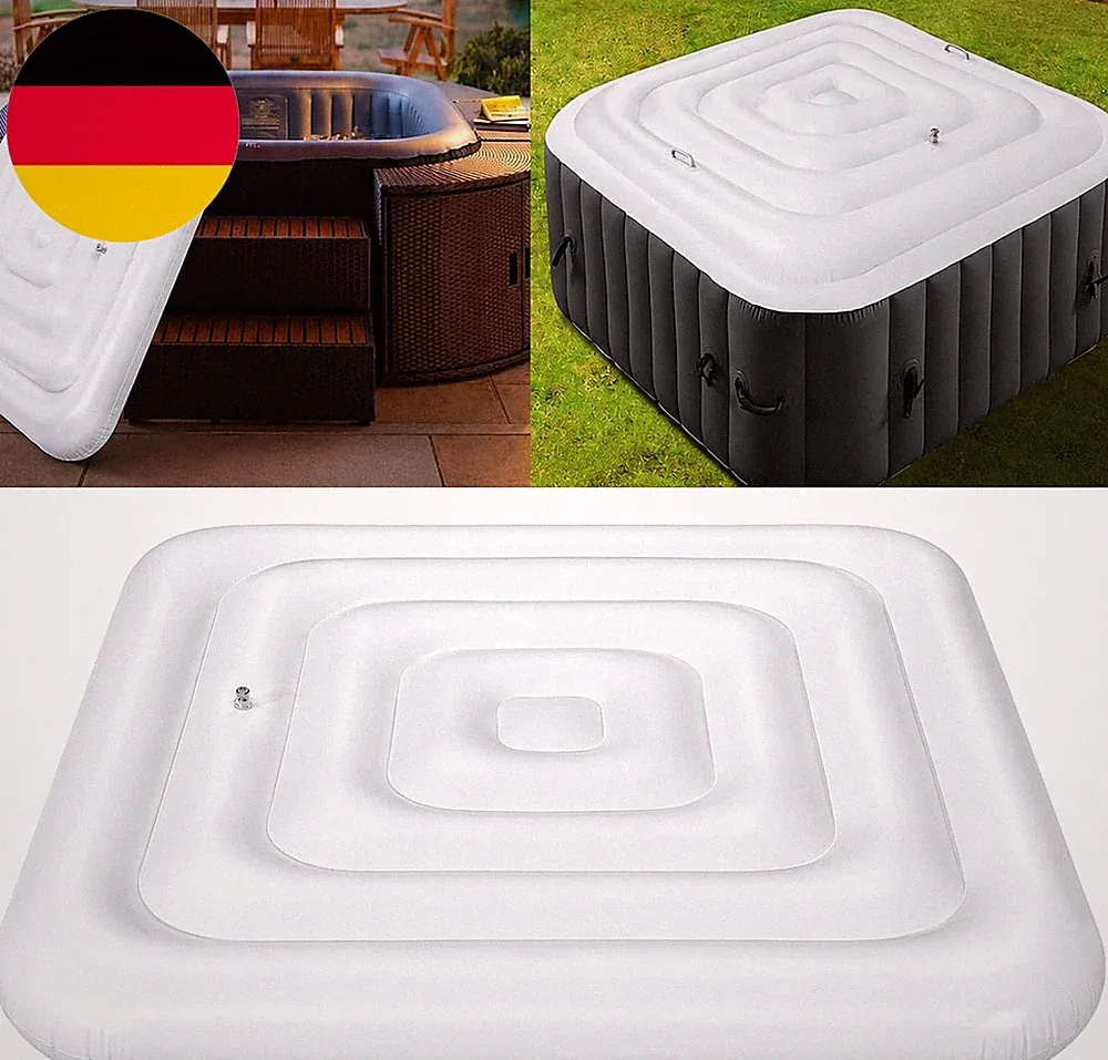 Aufblasbare Whirlpool Thermoabdeckung, Quadratische Poolabdeckung Mit Griffen Un