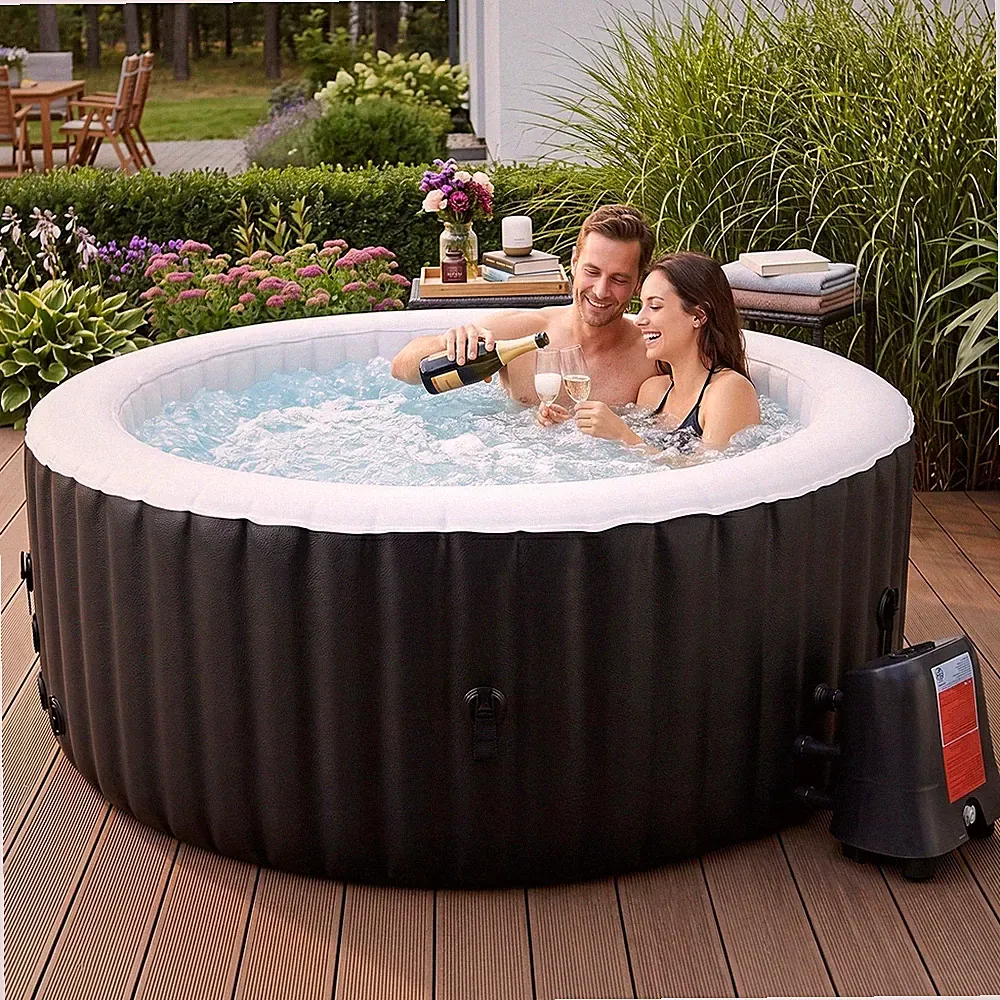 Aufblasbarer Whirlpool für 4 Personen – 800l Fassungsvermögen mit Massagedüsen