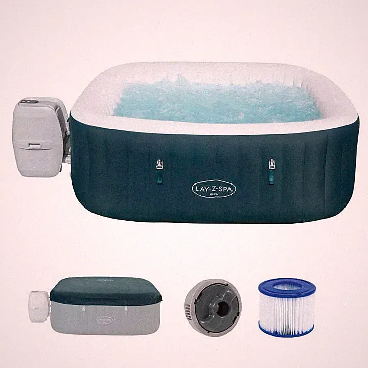 aufblasbarer whirlpool 6 personen quadratisch
