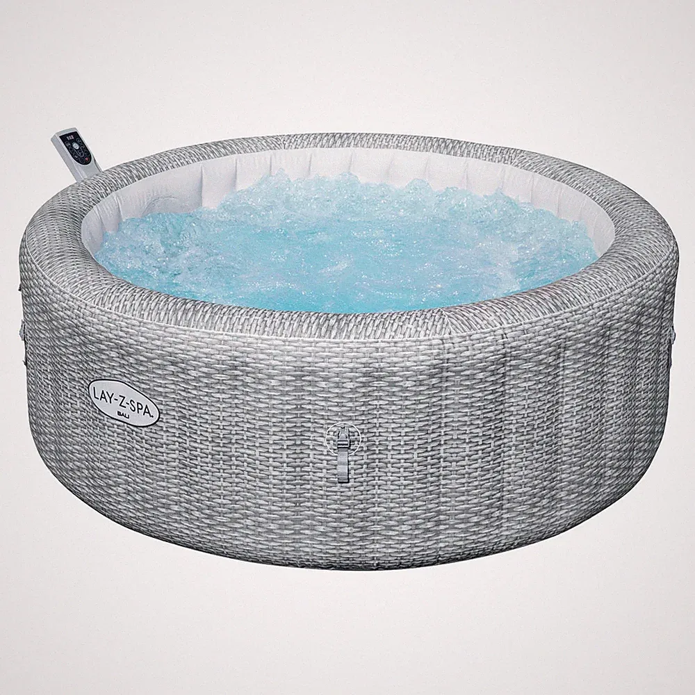 Bestway Whirlpool LAY-Z-SPA Bali AirJet 6 Personen App Ø196 Energiespar Rattan
