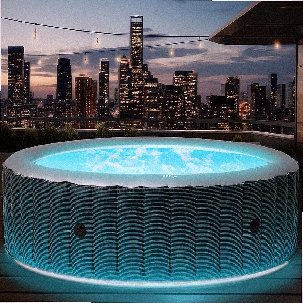 BRAST Whirlpool Aufblasbar Mspa Starry Mit LED Beleuchtung Für 6 Personen Ø204X7
