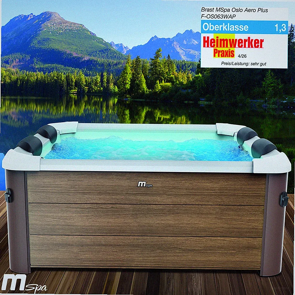 BRAST Whirlpool MSpa Amber Aero Plus 6 Personen 180x180x65cm | Feste Außenwand