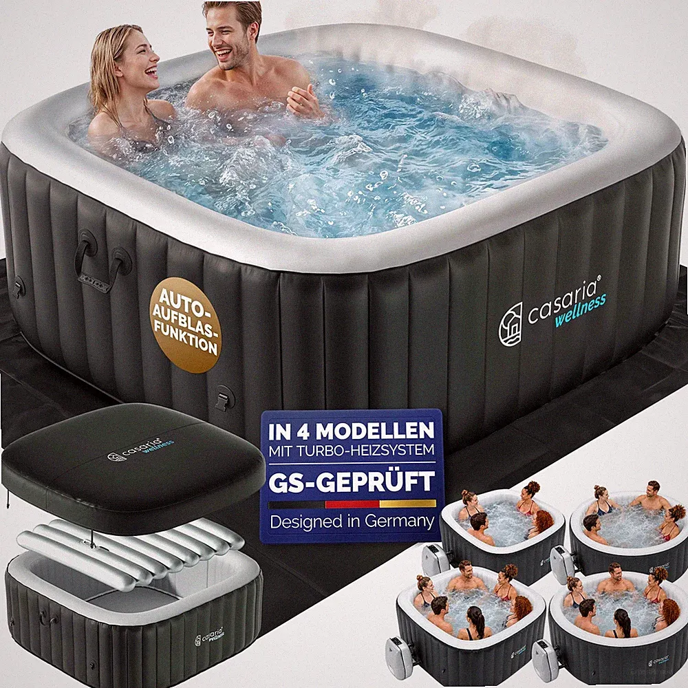 CASARIA Whirlpool aufblasbar 4–6 Personen winterfest Spa Pool Outdoor Hot Tub