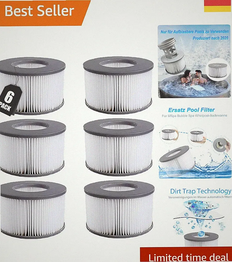 Hochleistungs-Wasserfilter für MSpa - 6 Ersatzfilter von KGC integriertes Design