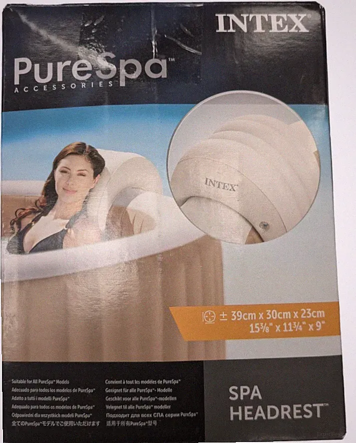 Intex PureSpa Whirlpoolzubehör - Aufblasbare Kopfstütze - 39 x 30 x 23 cm -Beige
