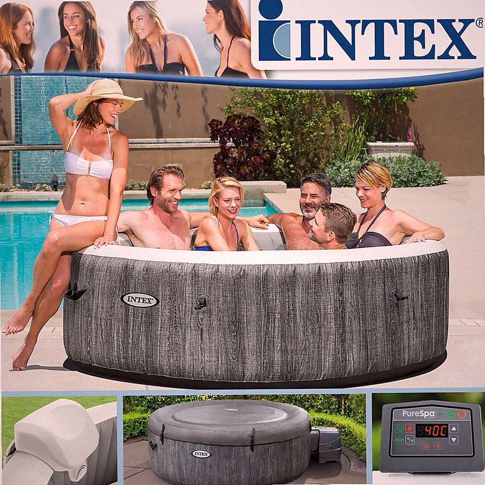 Intex Whirlpool Deluxe Ø 216x71 Spa Pool 6 Personen Badewanne Whirlwanne Massage