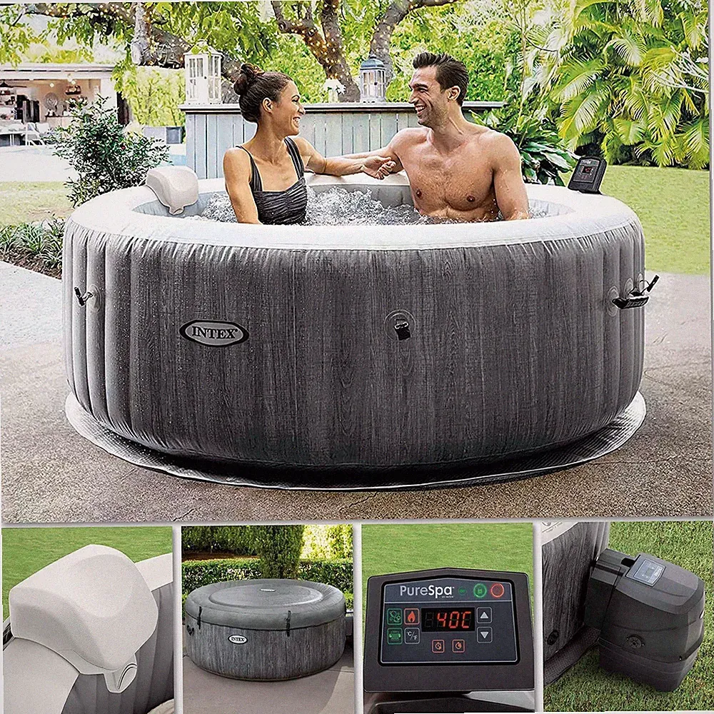 Intex Whirlpool Greywood Deluxe Pure SPA 196x71 Massage 4 Personen Whirlwanne