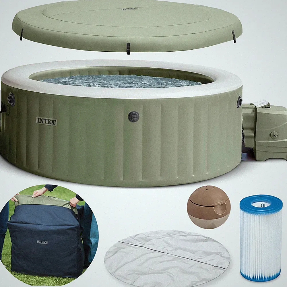 INTEX Whirlpool PureSPA Bubble 196x71cm 4 Personen Outdoor Spa 28426NP