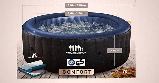 Miweba MSpa Whirlpool, aufblasbar, 4-6 Personen, inkl. Reinigungsset und Filter