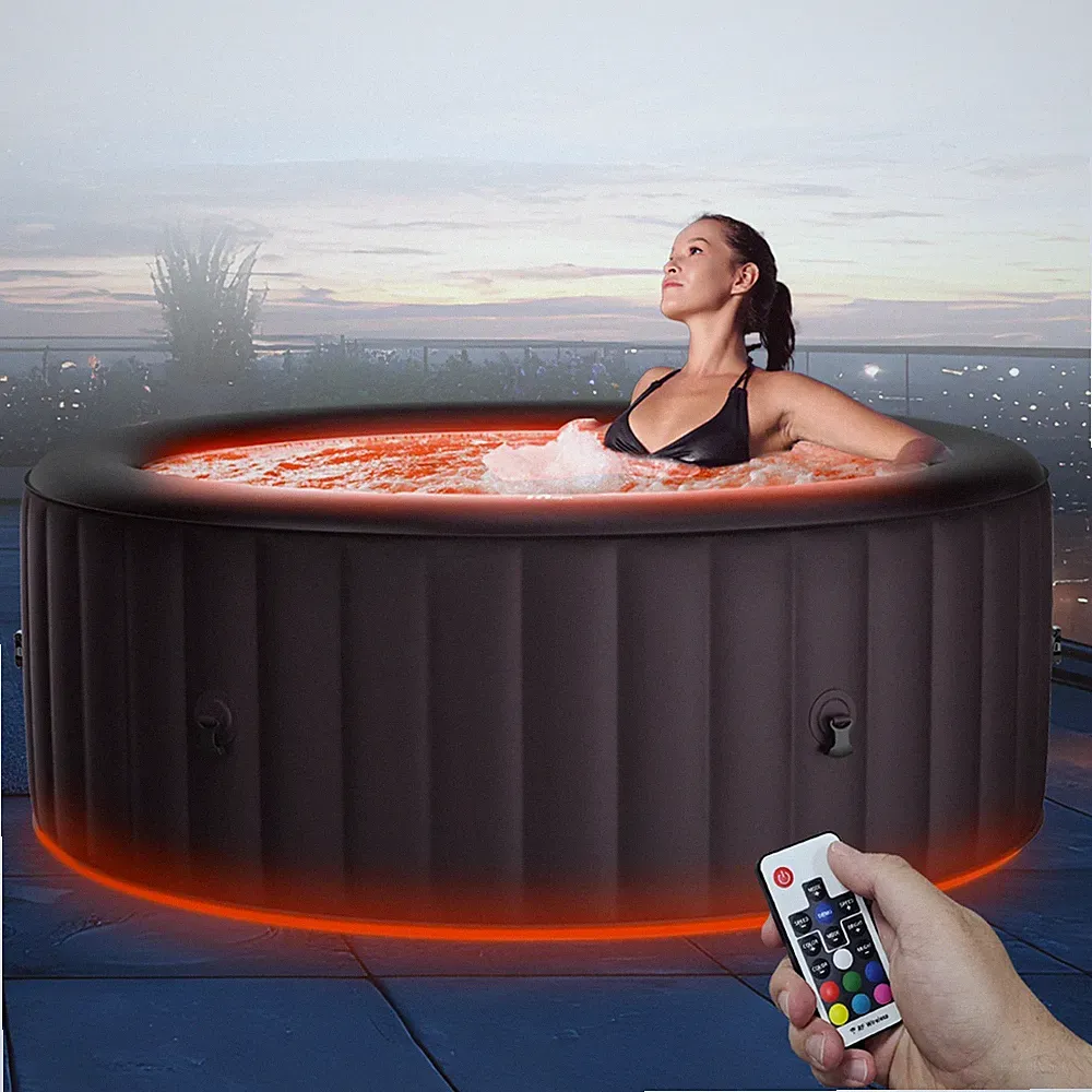 MSpa Whirlpool aufblasbar LED Beleuchtung Aurora Outdoor 6 Personen Ø204x70cm