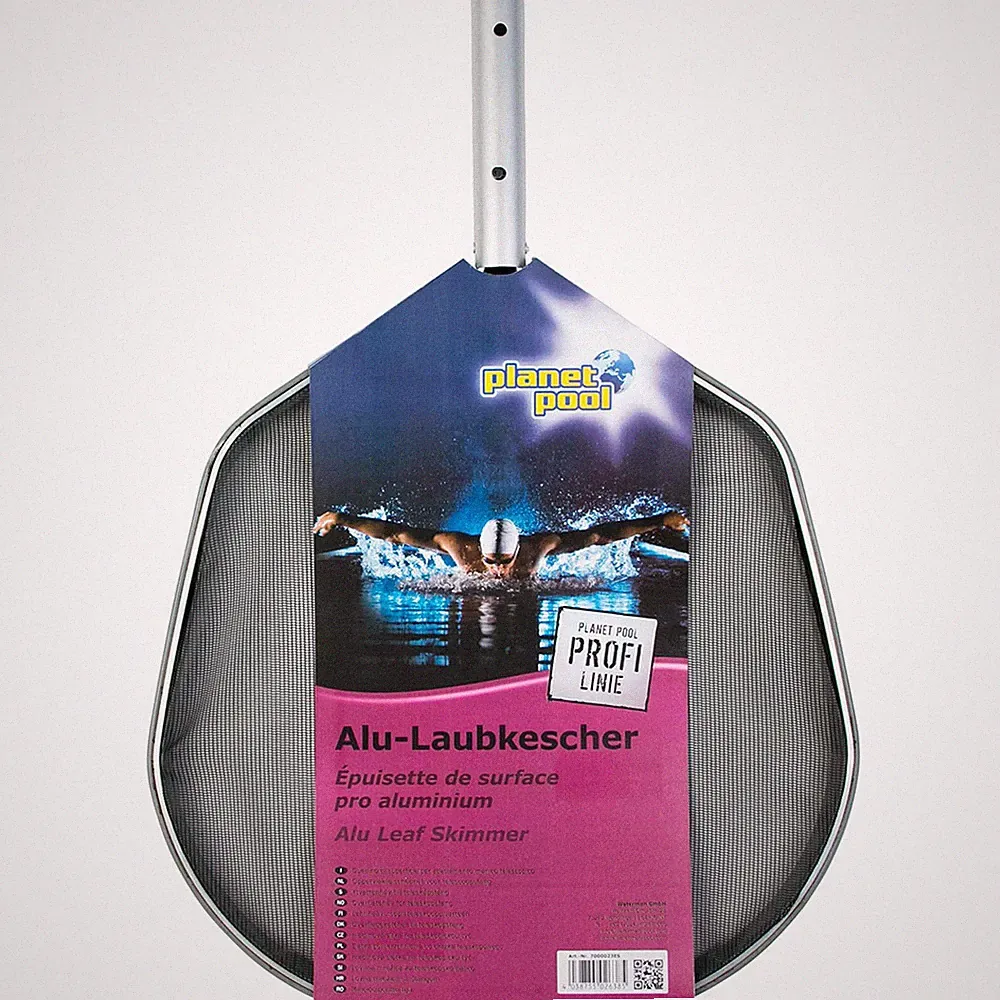 Oberflächenkescher mit verstärktem Alu-Rahmen in silber-schwarz von Planet Pool