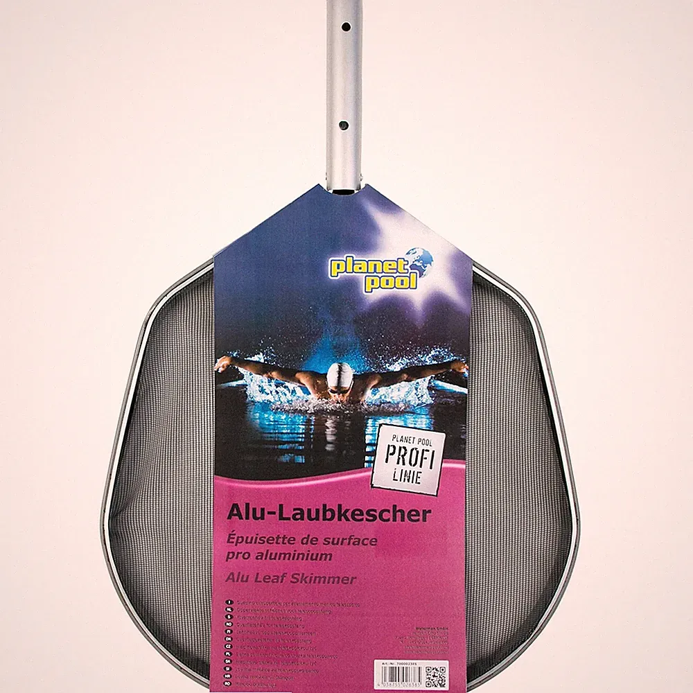 Oberflächenkescher mit verstärktem Alu-Rahmen in silber-schwarz von Planet Pool