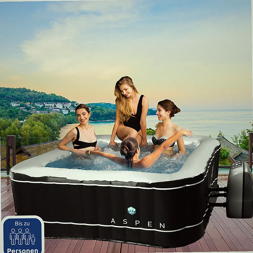 SPA ASPEN Whirlpool Outdoor Wellness für 4 Personen aufblasbarer Pool Becken