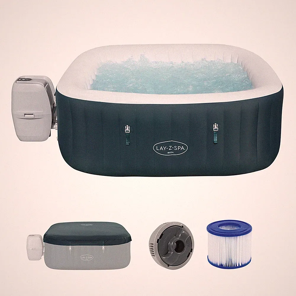Whirlpool aufblasbar 4 Personen Ibiza AirJet In-Outdoor Pool Ø 180 x 66 cm Grün