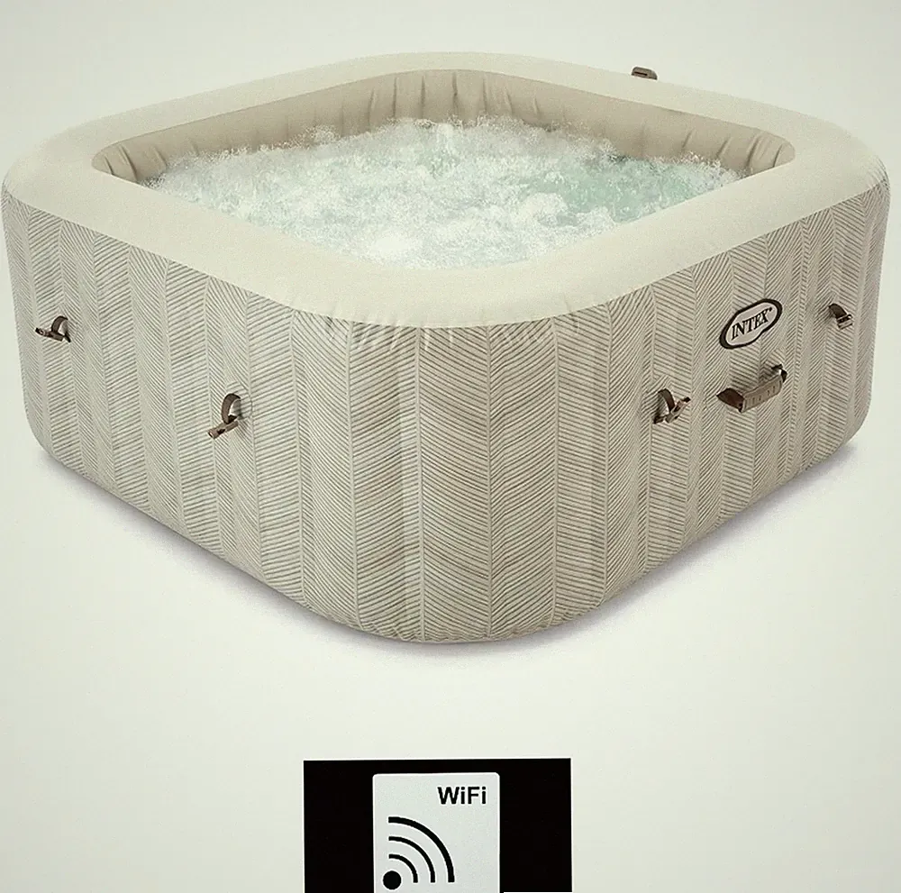 Whirlpool Intex PureSpa Chevron DeLuxe HWS 800 viereckig 4 Pers Aufblasbar Pool