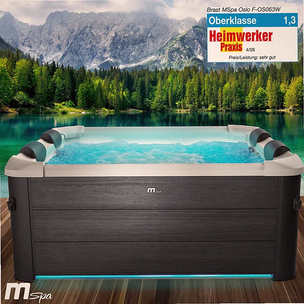 Whirlpool MSpa Oslo 6 Personen mit fester Außenwand 160x160x65cm In-Outdoor Pool