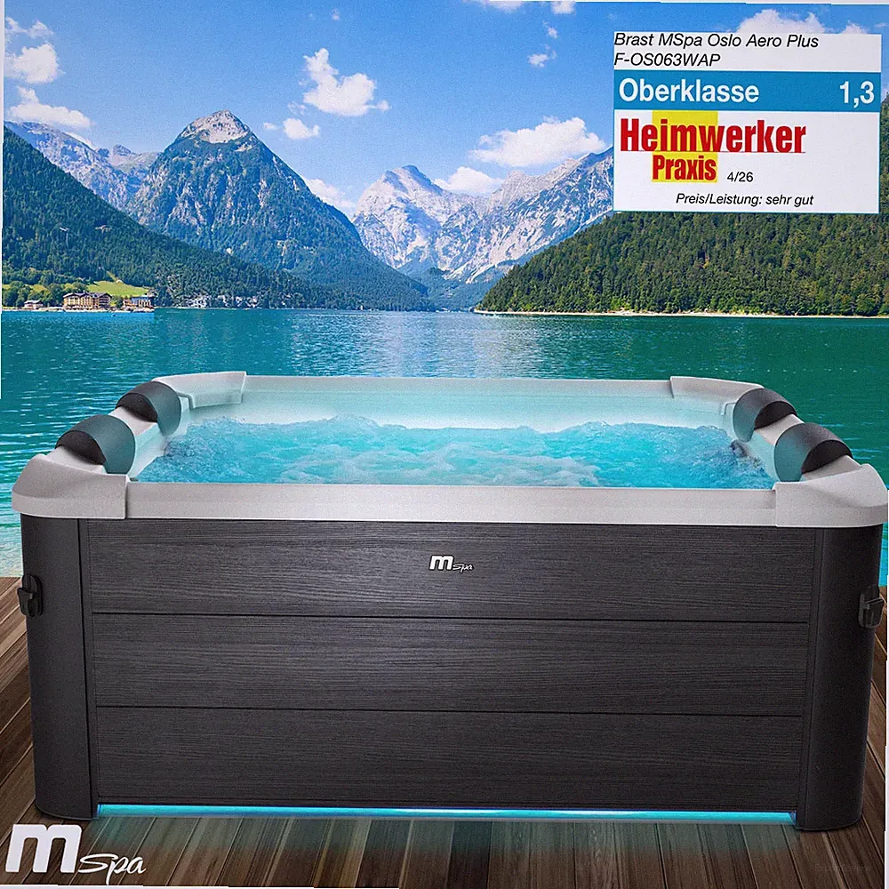Whirlpool MSpa Oslo Aero Plus XXL 6 Personen mit fester Außenwand 180x180x65cm