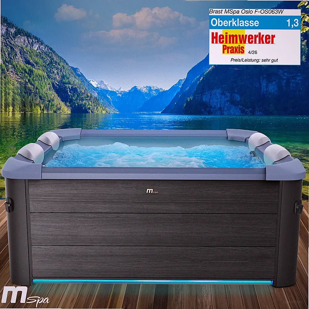 Whirlpool MSpa Oslo Sapphire 6 Personen mit fester Außenwand 160x160x65cm