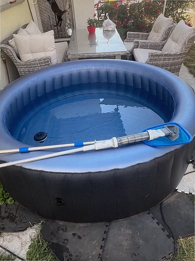 whirlpool outdoor aufblasbar 4 personen, anthrazit/blau,mspa bergen,700 l, 1,80